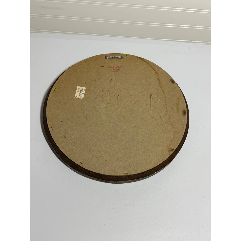 VTG Celestial Moon and Stars Round Wood Wall‎ Mirror Boho Whimsical 12